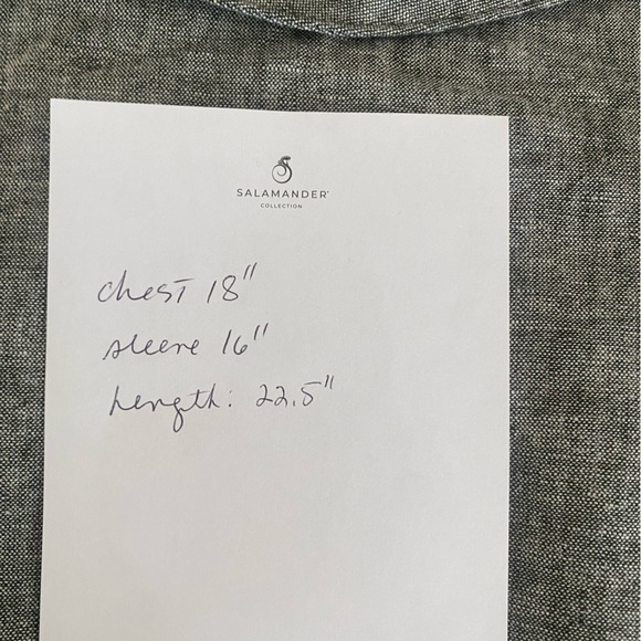 Light Gray Peter Pan Collar 3/4 Sleeve linen Blouse - Picture 5 of 5